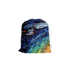 Star Ship Parody Art Starry Night Drawstring Pouch (small) by Modalart