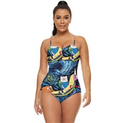Adventure Time Art Starry Night Van Gogh Retro Full Coverage Swimsuit by Modalart
