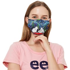 Dog House Vincent Van Gogh s Starry Night Parody Fitted Cloth Face Mask (adult) by Modalart