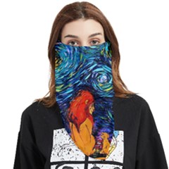 Lion Art Starry Night Van Gogh Face Covering Bandana (triangle) by Modalart
