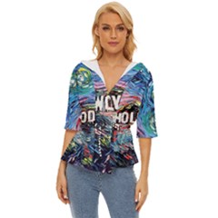 Hollywood Art Starry Night Van Gogh Lightweight Drawstring Hooded Top by Modalart
