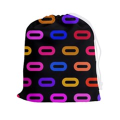Pattern Background Structure Black Drawstring Pouch (2xl) by Pakjumat