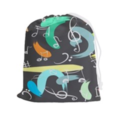 Repetition Seamless Child Sketch Drawstring Pouch (2xl) by Pakjumat