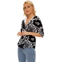 Black And White Pattern Background Structure Lightweight Drawstring Hooded Top View2