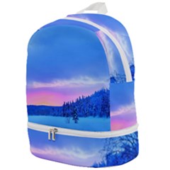 Winter Landscape Snow Forest Trees Zip Bottom Backpack by Amaryn4rt