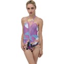 Pink Mountains Grand Canyon Psychedelic Mountain Go with the Flow One Piece Swimsuit View1