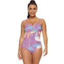 Pink Mountains Grand Canyon Psychedelic Mountain Retro Full Coverage Swimsuit View1