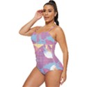 Pink Mountains Grand Canyon Psychedelic Mountain Retro Full Coverage Swimsuit View2