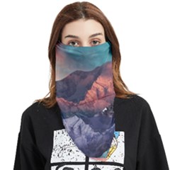 Adventure Psychedelic Mountain Face Covering Bandana (triangle) by Modalart