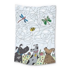 Dog Puzzle Maze Bee Butterfly Small Tapestry by Modalart