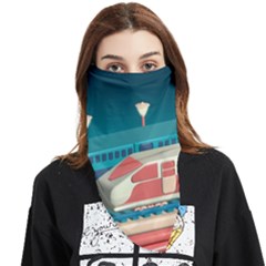 Leaves Boho Plant Bohemian Drawing Face Covering Bandana (triangle) by Modalart