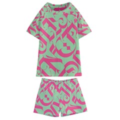 Pattern Ornament Gothic Style Elegant Font Tattoos Kids  Swim T-shirt And Shorts Set by Bedest