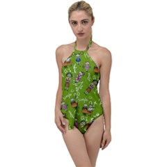 Seamless Pattern With Kids Go With The Flow One Piece Swimsuit by Bedest