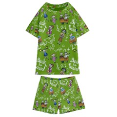 Seamless Pattern With Kids Kids  Swim T-shirt And Shorts Set by Bedest