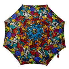 Graffiti Characters Seamless Pattern Hook Handle Umbrellas (small) by Bedest
