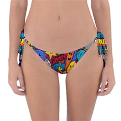 Graffiti Characters Seamless Pattern Reversible Bikini Bottoms by Bedest