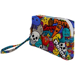 Graffiti Characters Seamless Pattern Wristlet Pouch Bag (small) by Bedest