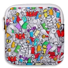 Graffity Characters Seamless Pattern Art Mini Square Pouch by Bedest