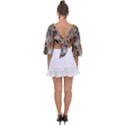 Tattoo Pattern Tie Back Butterfly Sleeve Chiffon Top View2