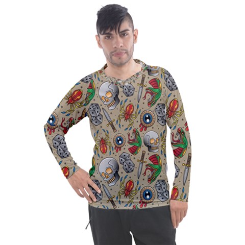 Tattoo Pattern Men s Pique Long Sleeve T-shirt by Bedest