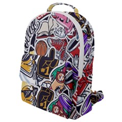 Vintage College Colorful Seamless Pattern Flap Pocket Backpack (small) by Bedest