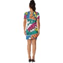 Comic Colorful Seamless Pattern Fitted Knot Split End Bodycon Dress View4
