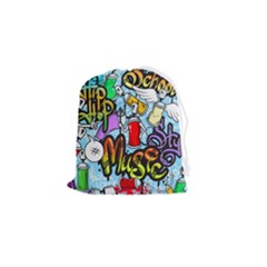 Graffiti Characters Seamless Patterns Drawstring Pouch (small) by Bedest