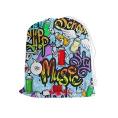 Graffiti Characters Seamless Patterns Drawstring Pouch (xl) by Bedest