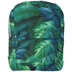 Tropical Green Leaves Background Full Print Backpack by Bedest