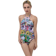 Menton Old Town France Go With The Flow One Piece Swimsuit by Bedest