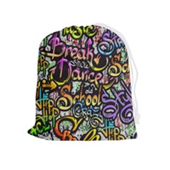 Graffiti Word Seamless Pattern Drawstring Pouch (xl) by Bedest