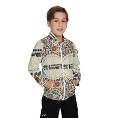 Seamless Pattern With Flower Birds Kids  Windbreaker by Bedest
