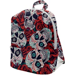 Vintage Day Dead Seamless Pattern Zip Up Backpack by Bedest