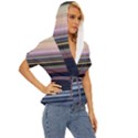 Horizontal Line Strokes Color Lines Lightweight Drawstring Hooded Top View3