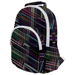 False Prismatic Black Background Rounded Multi Pocket Backpack by Pakjumat