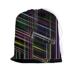False Prismatic Black Background Drawstring Pouch (2xl) by Pakjumat