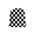 Black White Checker Pattern Checkerboard Drawstring Pouch (Medium) View1