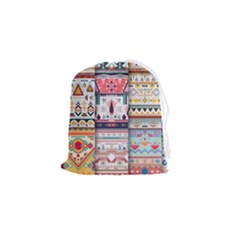 Pattern Texture Multi Colored Variation Drawstring Pouch (small) by Pakjumat