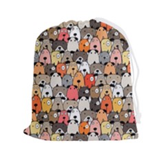 Cute Dog Seamless Pattern Background Drawstring Pouch (2xl) by Pakjumat