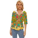 Mandala Patterns Yellow Lightweight Drawstring Hooded Top View1