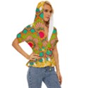 Mandala Patterns Yellow Lightweight Drawstring Hooded Top View3