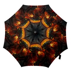 Dragon Fire Fantasy Art Hook Handle Umbrellas (large) by Maspions