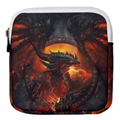 Dragon Fire Fantasy Art Mini Square Pouch by Maspions
