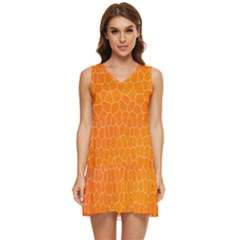 Orange Mosaic Structure Background Tiered Sleeveless Mini Dress by Hannah976