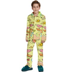 Cute Sketch Child Graphic Funny Kids  Long Sleeve Velvet Pajamas Set by Hannah976