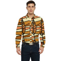 Autumn Leaf Mosaic Seamless Men s Long Sleeve  Shirt by Hannah976