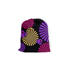 Seamless Halloween Day Of The Dead Drawstring Pouch (small) by Hannah976