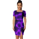 Purple Pattern Background Structure Fitted Knot Split End Bodycon Dress View1