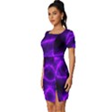 Purple Pattern Background Structure Fitted Knot Split End Bodycon Dress View2