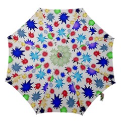 Inks Drops Black Colorful Paint Hook Handle Umbrellas (small) by Hannah976